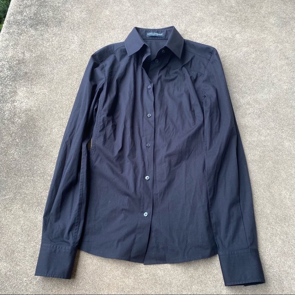 Dolce & Gabbana Black Button Down Shirt Womens EU 40